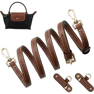 Crossbody Strap for Longchamp Mini Bag, Strap Kit for Long Champ Le Pliage(Width:11mm,Color:Brown&Gold)