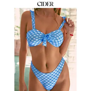Cider Check Lettuce Trim Bikini Set