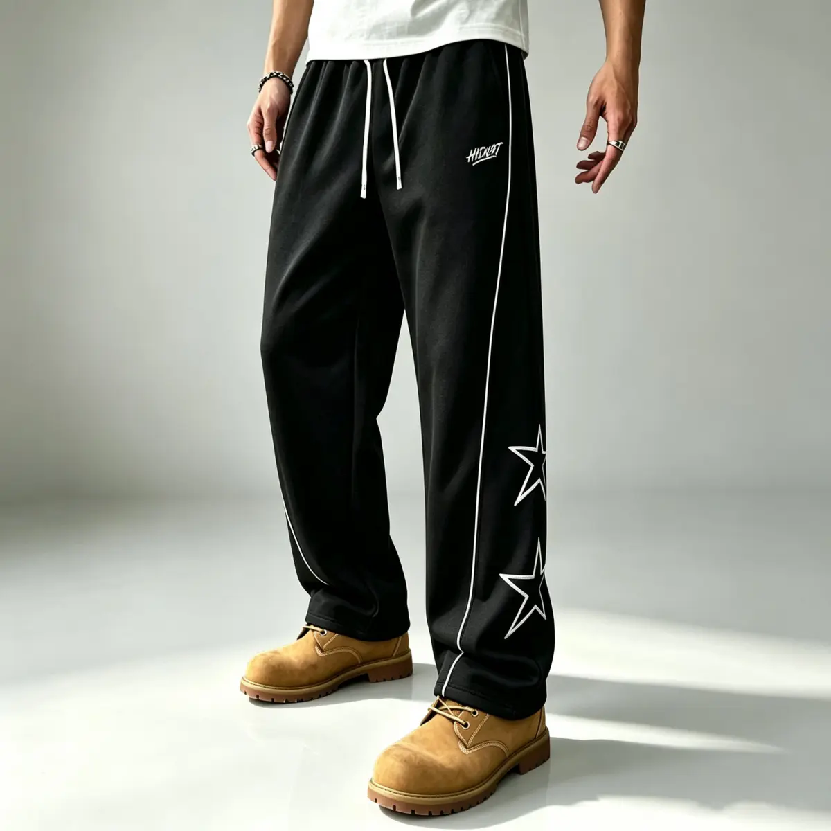 Unisex Star Print Sweatpants, Men's Loose-Fit Polyester Joggers for Gym Workouts and Casual Streetwear, Warm Athletic Trousers Thermal Hiking Snowpants fatigue pants comfortable versatile, Gym Wear, Athletic Pants