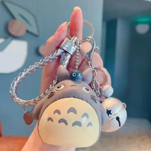 Keychain Cartoon Anime Cute Cat Totoro Doll Figure Leather Strap Keyring Bag Car Key Chain Christmas Gifts
