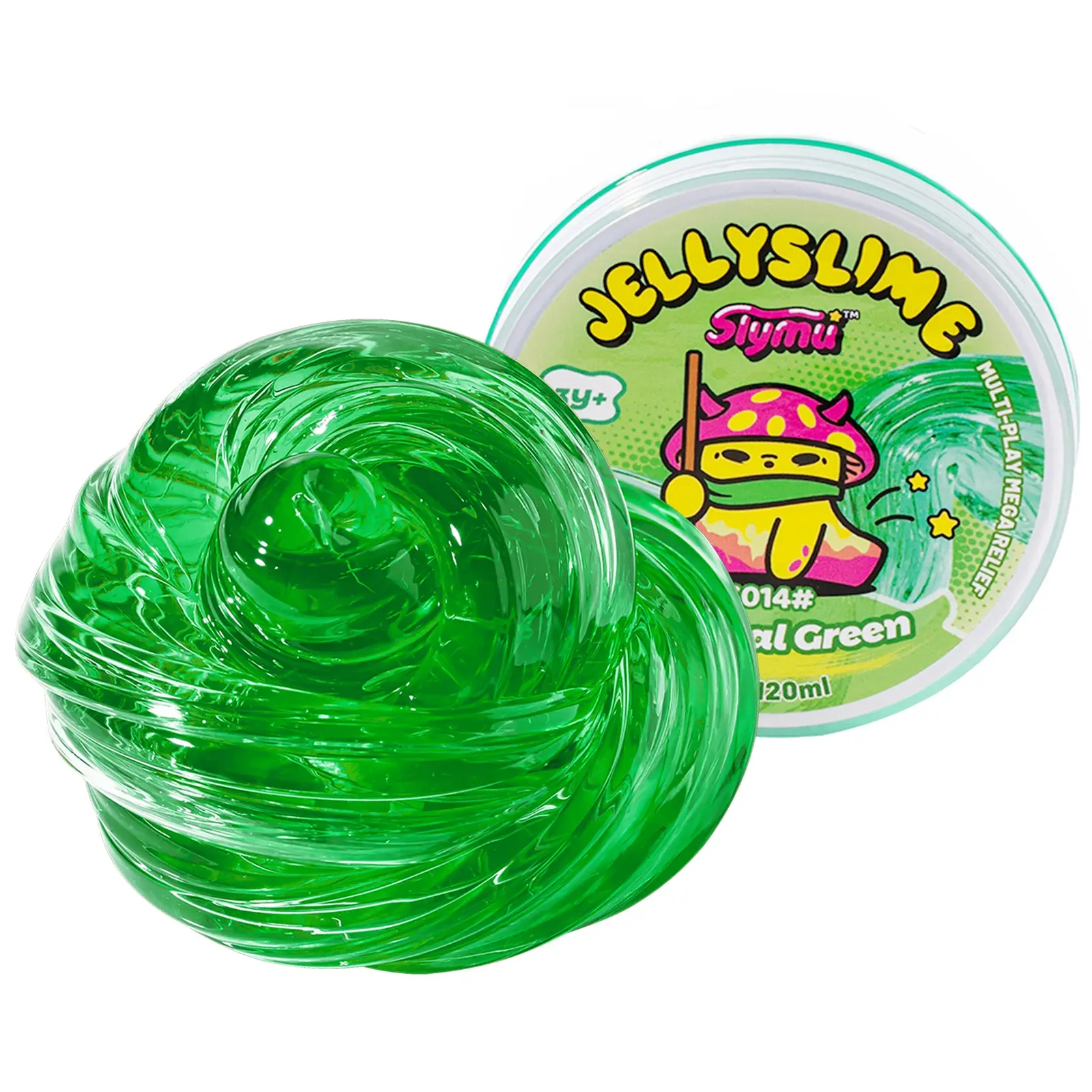 Slymu Jelly Slime Tropical Green - Clear, Unscented, Sensory Fidget Toys, Mellow, Squishy, 4 oz, Stress Relief, ASMR, Crisp Texture, Party Favors for Kids, Birthday Gifts for Girls and Boys, Goodie Bag Stuffers