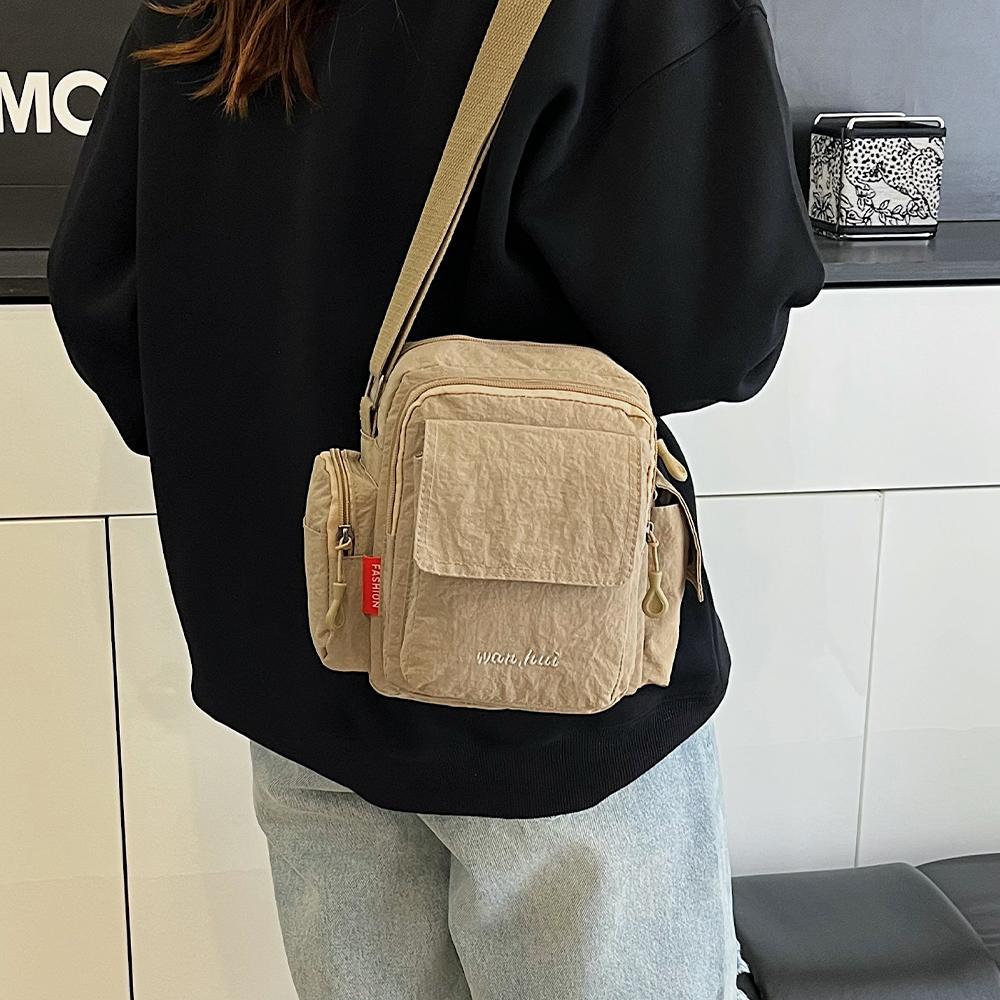 Versatile Nylon Small Square Bag Multi-Functional Large Capacity Commuter Mini Shoulder Bag Mountaineering Bag