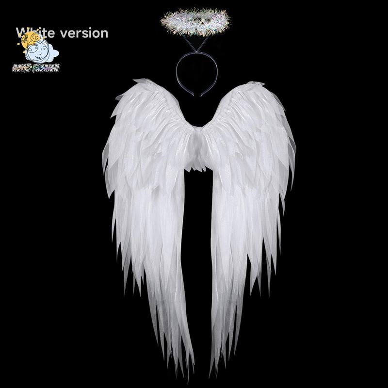 Adult Angel Wing Lightweight Feather Angel Wings and Halo Headband Cosplay Costumes Props for Party Accessories