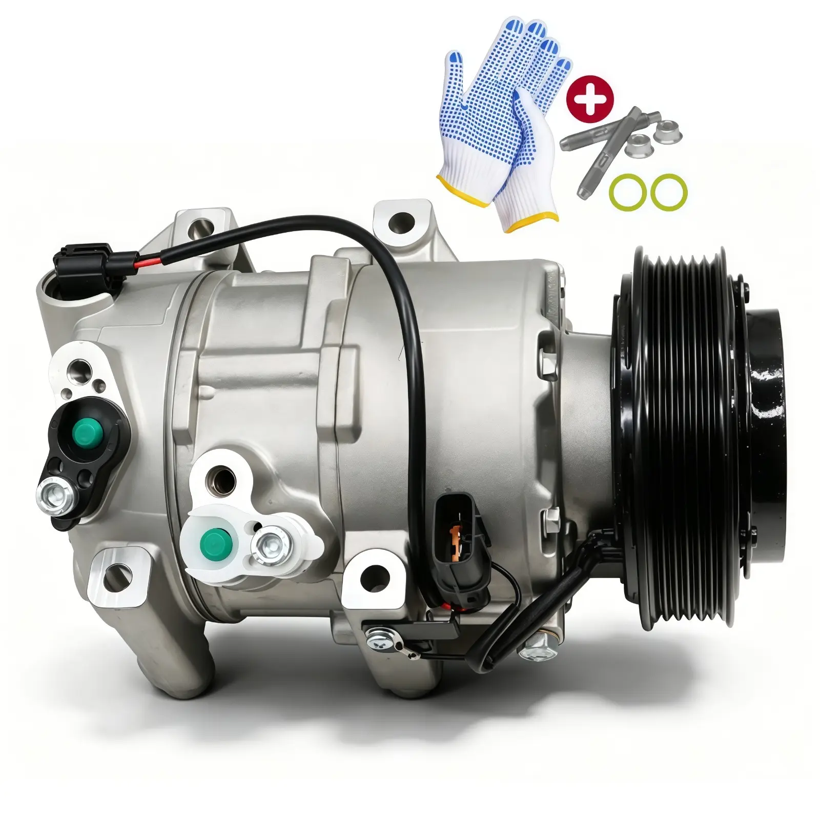 Aluminum Body Belt-Driven A/C Compressor & Clutch for 2011-2016 Kia Sportage 2.0L, 2.4L - Direct Replacement Cooling System Part with Matching Part Number