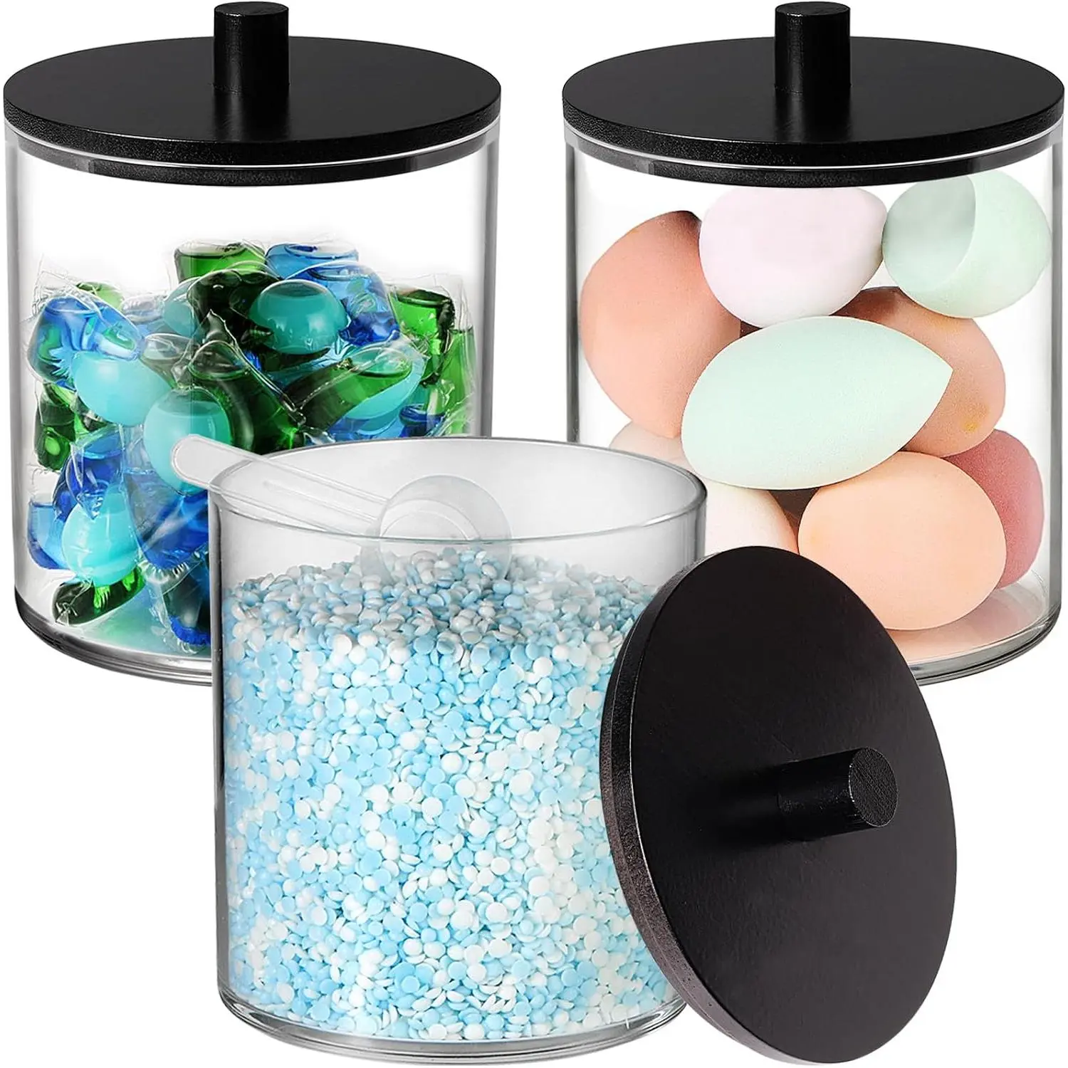 1 Pack 50oz Laundry Pods Container with Dark  Lid