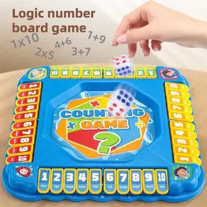 Digital Flip Card Math Game, Two-Person Battle, Multiplayer Interactive Play, Number Memory, English Numerals, Home Family Practice