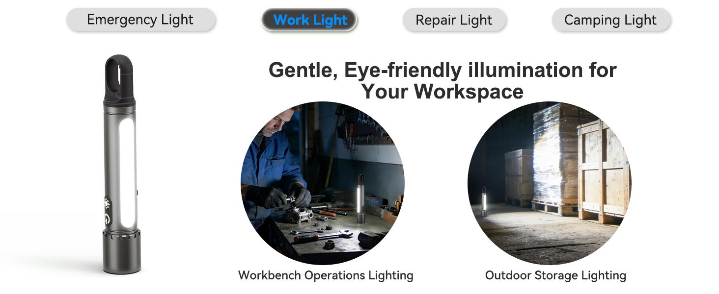 High Lumens Flashlight Rechargeable-Magnetic,Hanging,Zoom Beam,Side Light Multi-Function LED Flashlights Super Bright Powerful Waterproof Flash light for Camping,Emergency,Hiking,Dog Walking,Home