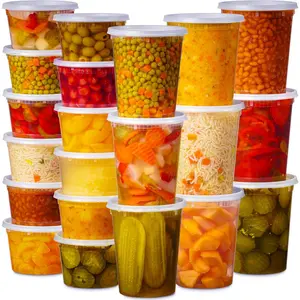 48 Pack Plastic Deli Containers with Lids (16, 32 oz 24 Each) Clear Disposable Meal Prep Containers, BPA Free, Stackable, Leakproof, Microwave and Freezer Safe