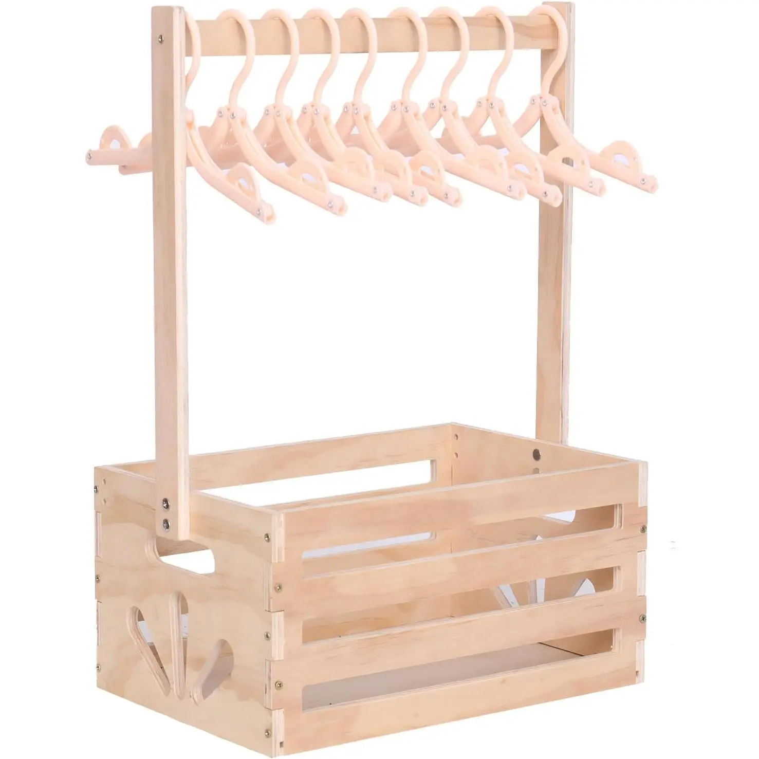 Wooden Baby Shower Crate Closet , Baby Storage nursery Crate Hamper with Handle, Gift Basket for Baby nursery Excluding hangers,Newborn Boy Girl Welcome Gift for New Mom Parents house organizers