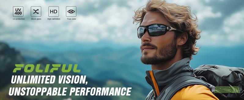 3 Pack Polarized Sports Sunglasses for Men, Mens Sunglasses Wrap Around UV400 Protection for Cycling Fishing Driving