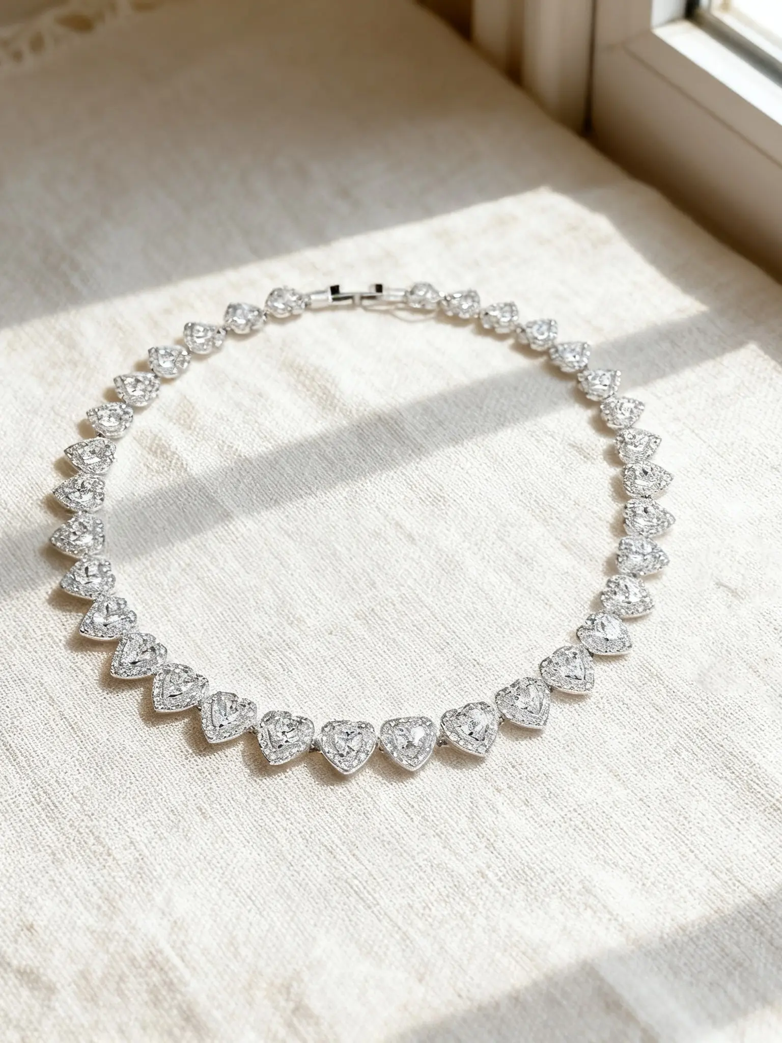 2026 Fashion Premium Jewelry Original New Heart-Shaped Necklace Silver Shiny High-Quality Tennis Necklace Women's Luxury Gift