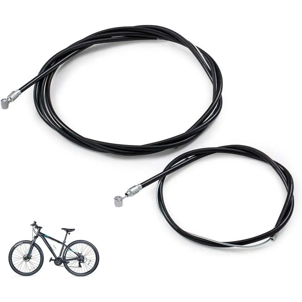 Premium Bike Brake Cable Kit with Cable Brakes - 1 Pair Front & Rear Lines, Housing for Mountain, Vintage Bicycles & 20" Kids Bikes (Black), Biking, Heat Resistant