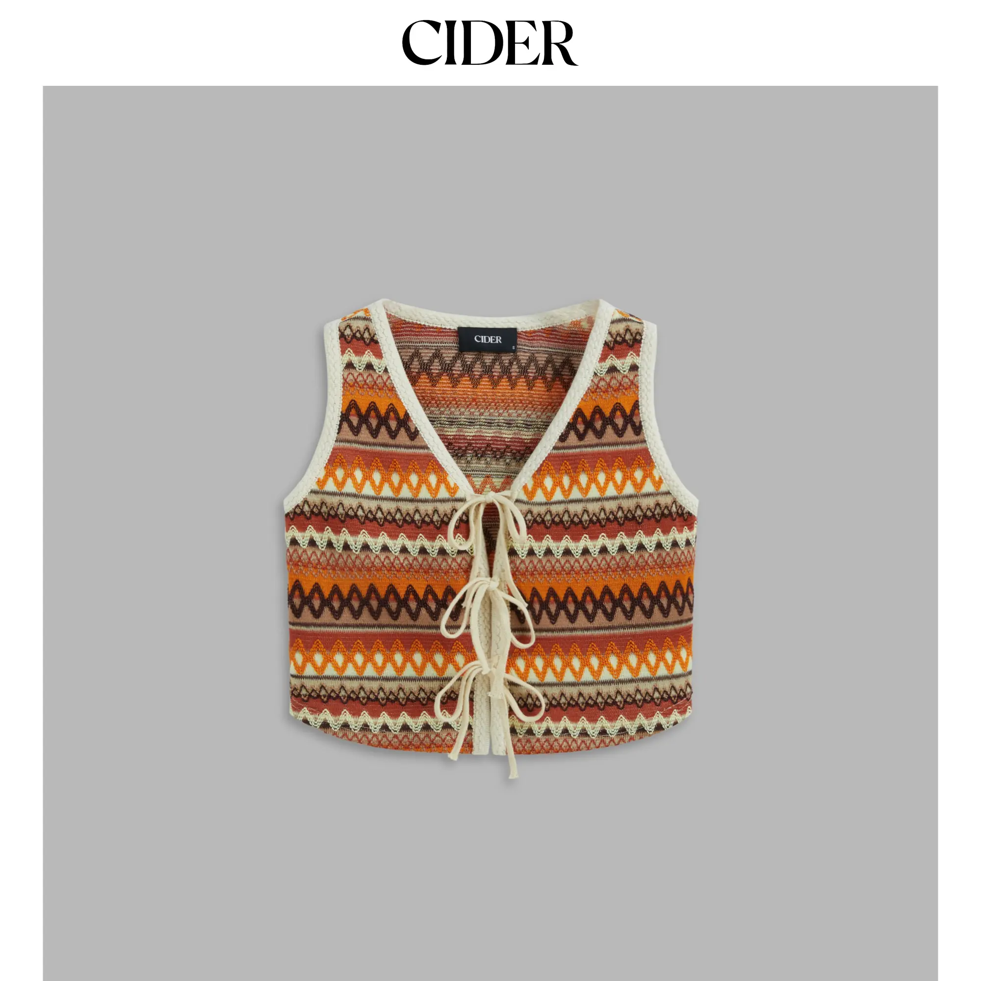 Cider [size 2-10] Woven V-neck Striped Knotted Vest SummerFinds