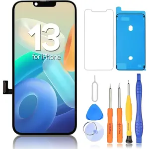 for iPhone 13 Screen Replacement, 6.1-inch FHD LCD Display and Touch Digitizer Screen True Tone Programmable Face ID Remains A2633 A2482 A2631 A2634 (Black)