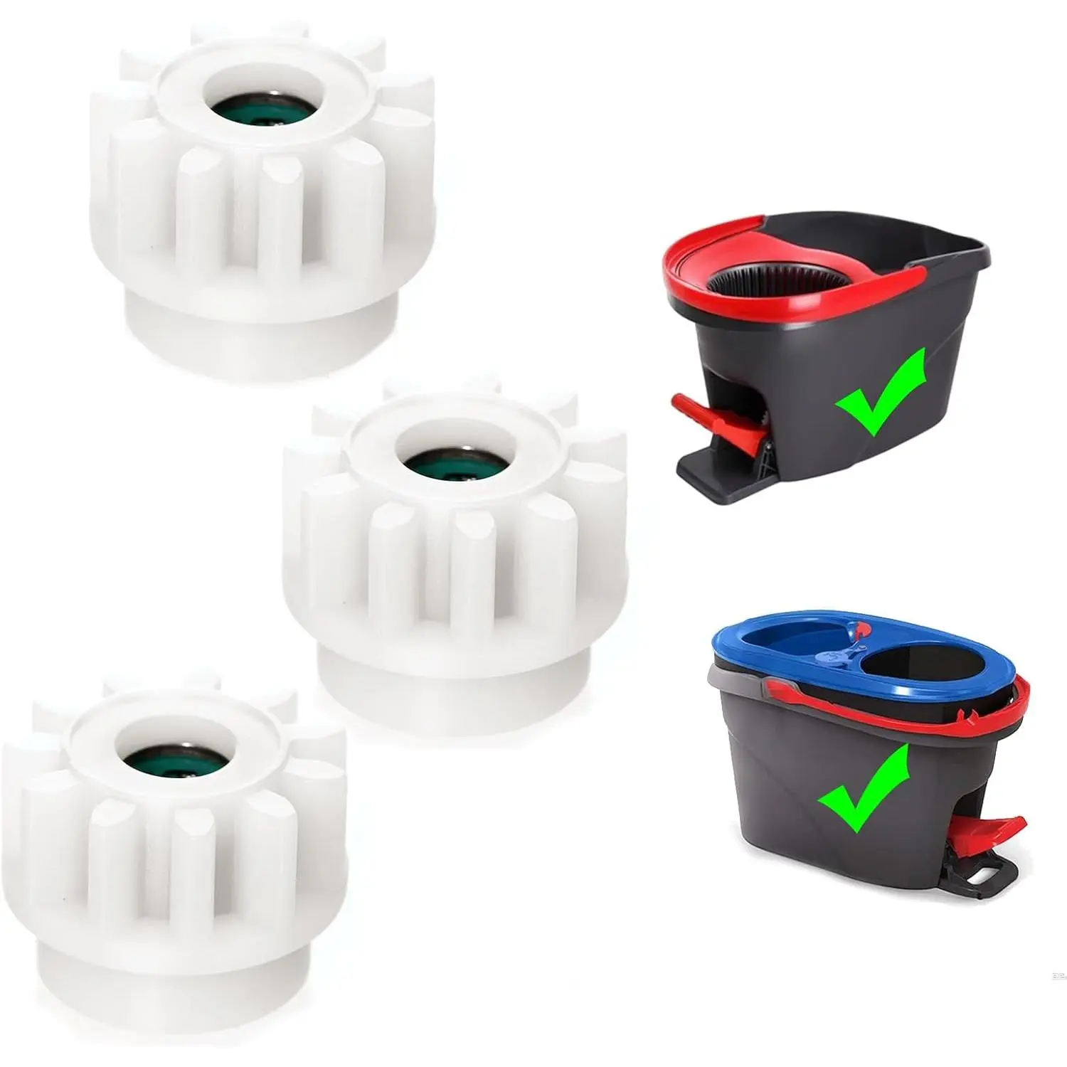 Pedal Bearing  for  EasyWring Mop Bucket | 3 Pack, Nylon & Stainless Steel, Fits EasyWring 1- & RinseClean 2-, Restores Smooth Spin, Easy Installation