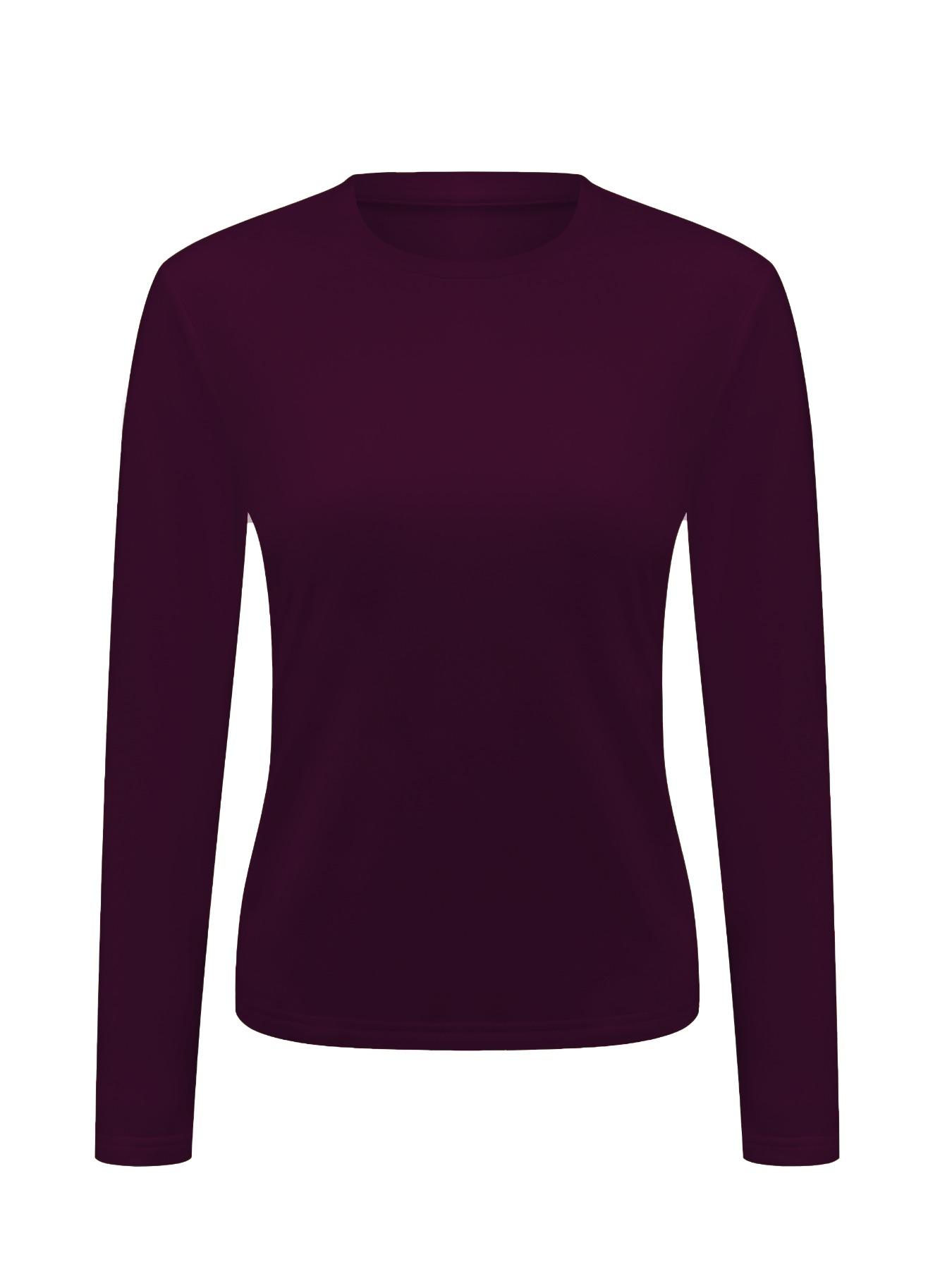 Women's Warm Round Neck Long Sleeve Fitted Basic Everyday Thermal Top, Comfortable Fall Winter Base Layer, Christmas Gift Idea
