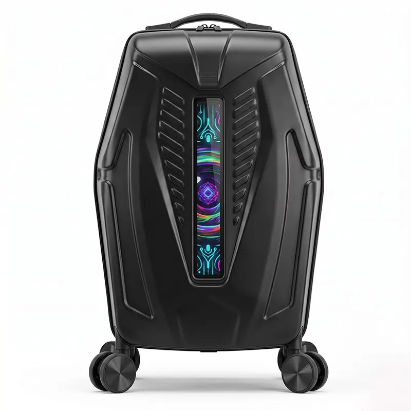 Smart LED Luggage Traveler Style, Wireless Programmable Screen, 24" Hard Shell Suitcase with Spinner Wheels, DIY Animation, Unique Travel Gear for Men Women (Power Bank Not Included)