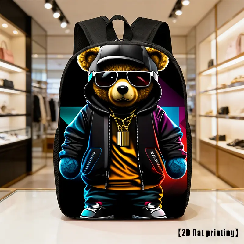 Rich Little Bear, a Spacious And Lightweight Unisex Backpack Featuring Adjustable Shoulder Straps And Side Pockets, Perfect for Everyday Use, Commuting, And Various Activities. Great for Hiking, Climbing, And Adventures