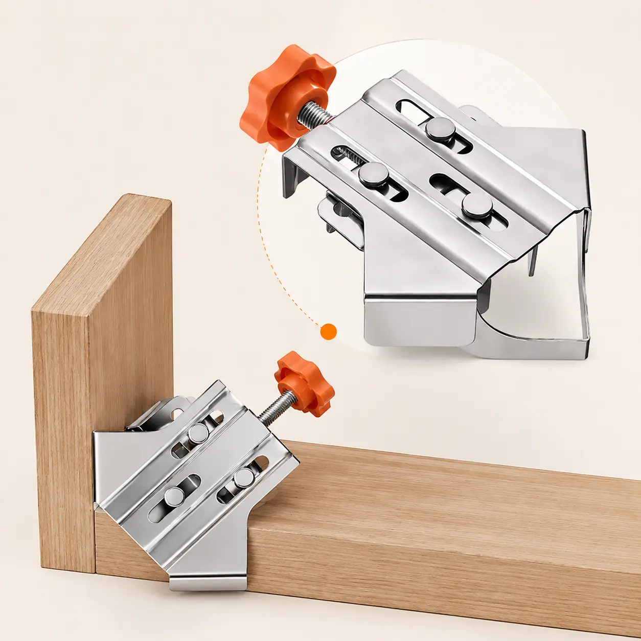 Multipurpose Stainless Steel Corner Clamp Set, Rust‑Resistant Positioning Square, 90 Degree Locator for Cabinet, Picture‑Frame Building and Home DIY