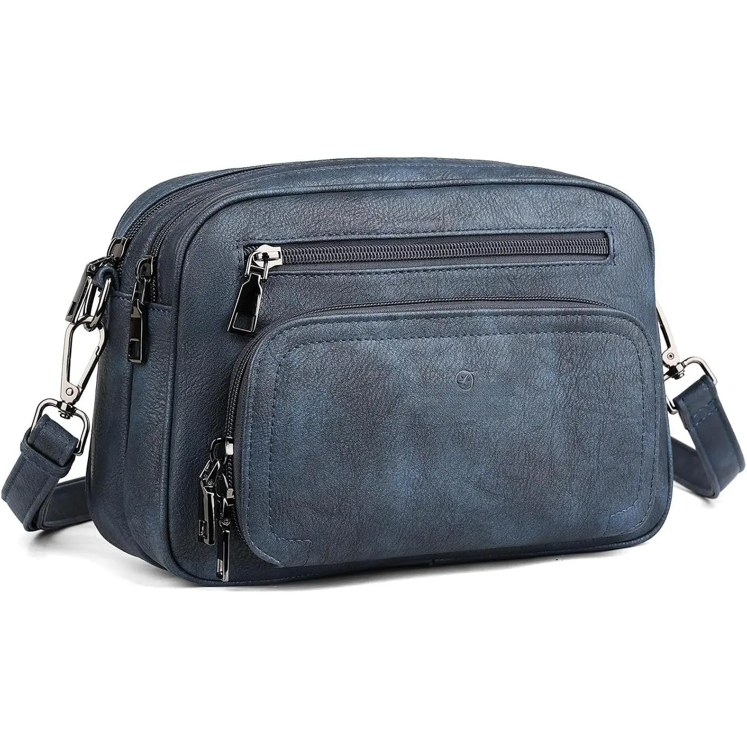 Crossbody Bags Women Men, RFID Large Capacity Purse Double-Zip | Vegan Leather Crossbody with RFID 4 Card Slots, Multi-Pockets & Wide Strap, Large Capacity for Work, Travel & Daily Use
