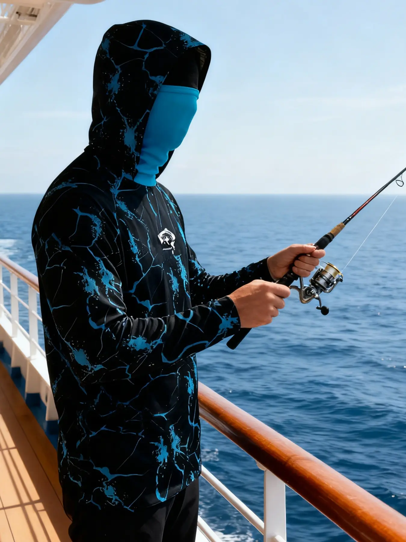 Men's Fishing Hoodie, UPF 50+ Sun Protection Marine Fishing Hooded Top, Long Sleeve Hooded Top for Men, Outdoor Fishing Clothing