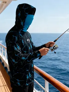 Men's Fishing Hoodie, UPF 50+ Sun Protection Fishing Hooded Top, Long Sleeve Hooded Top for Men, Outdoor Fishing Clothing