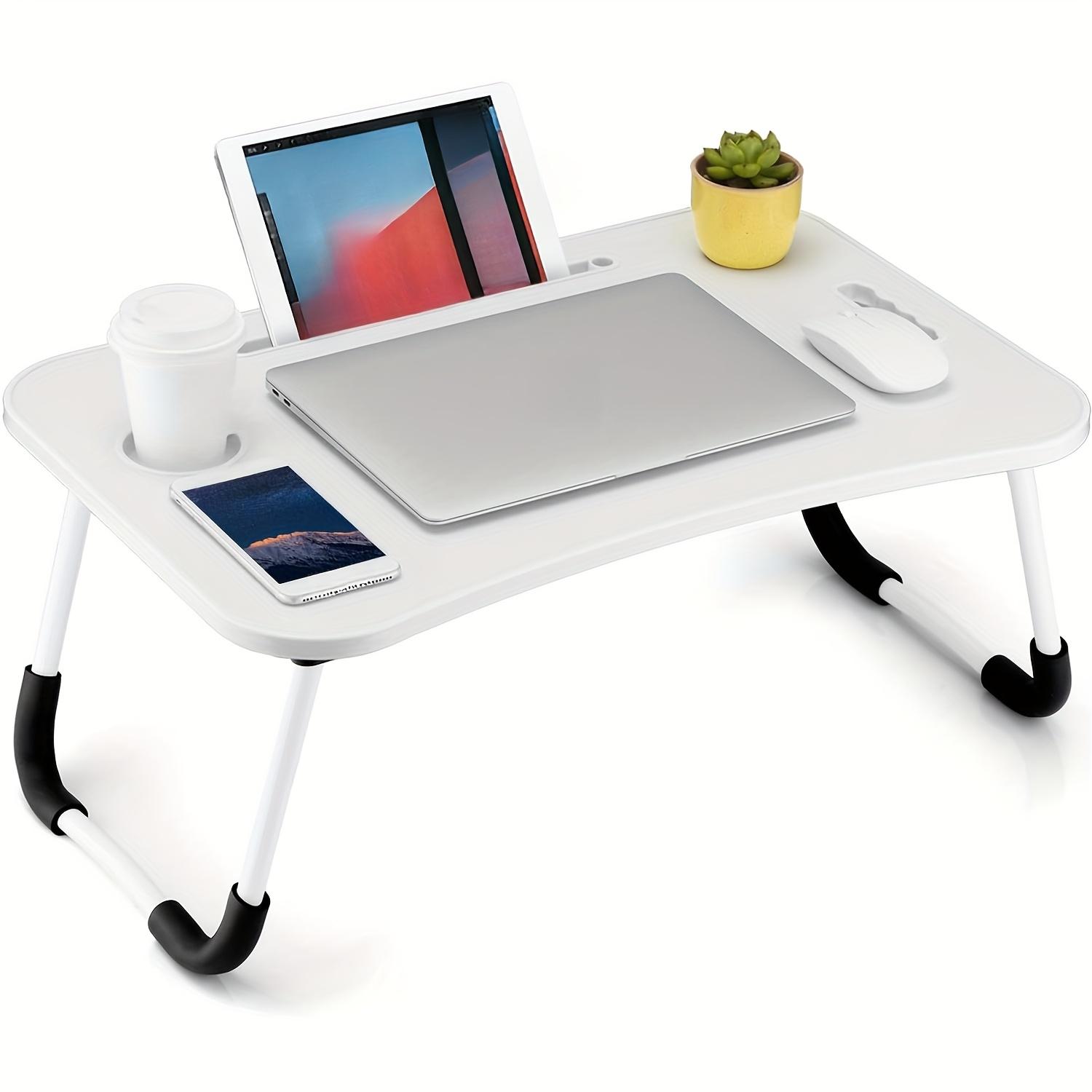 Ultra Large Portable Foldable Laptop Bed Table,Multi Functional Tray Holder with Cup Holder &Drawer,Perfect for Eating,Reading,and Writingon Beds,Sofas,Floors -Stable