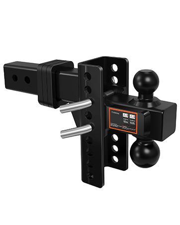 Cxforste Adjustable Trailer Hitch Drop Hitch Fits 2 Inch Receiver, 6" Drop/Rise, Tow Hitch with 2" and 2-5/16" Ball, 30,000 LBS GTW, Trailer Hitches with Anti-Theft Pin, Black. Heavy Duty Solid Ball Mount.Ultra Quiet