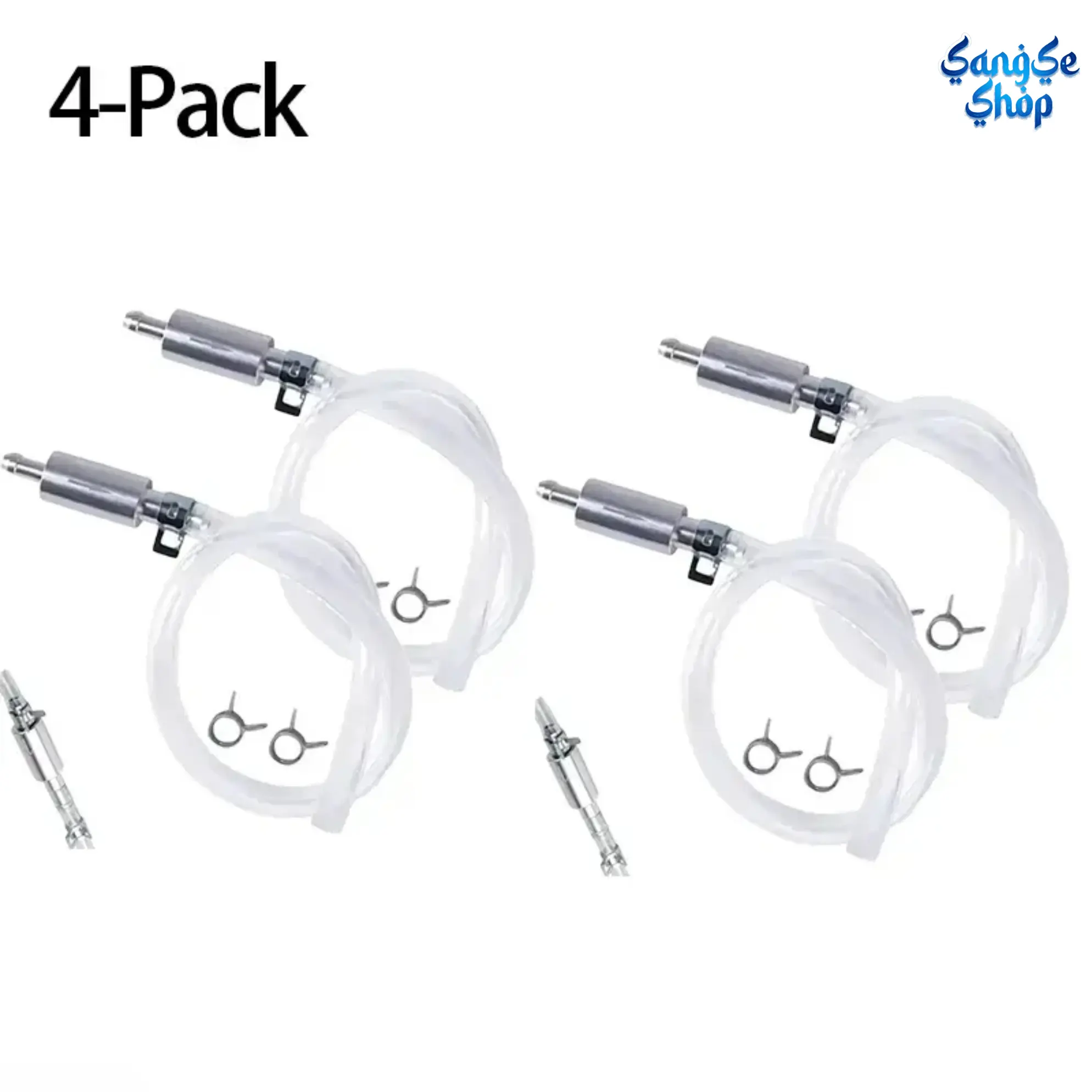 2/4PCS Brake Bleeder Hose Kit, One-Way Check Valve Hydraulic Brake & Clutch Fluid Bleeding Tool Set with Metal Clamps, Universal Car Motorcycle ATV Brake Maintenance Repair Kit for Easy One-Person Brake Bleeding Service