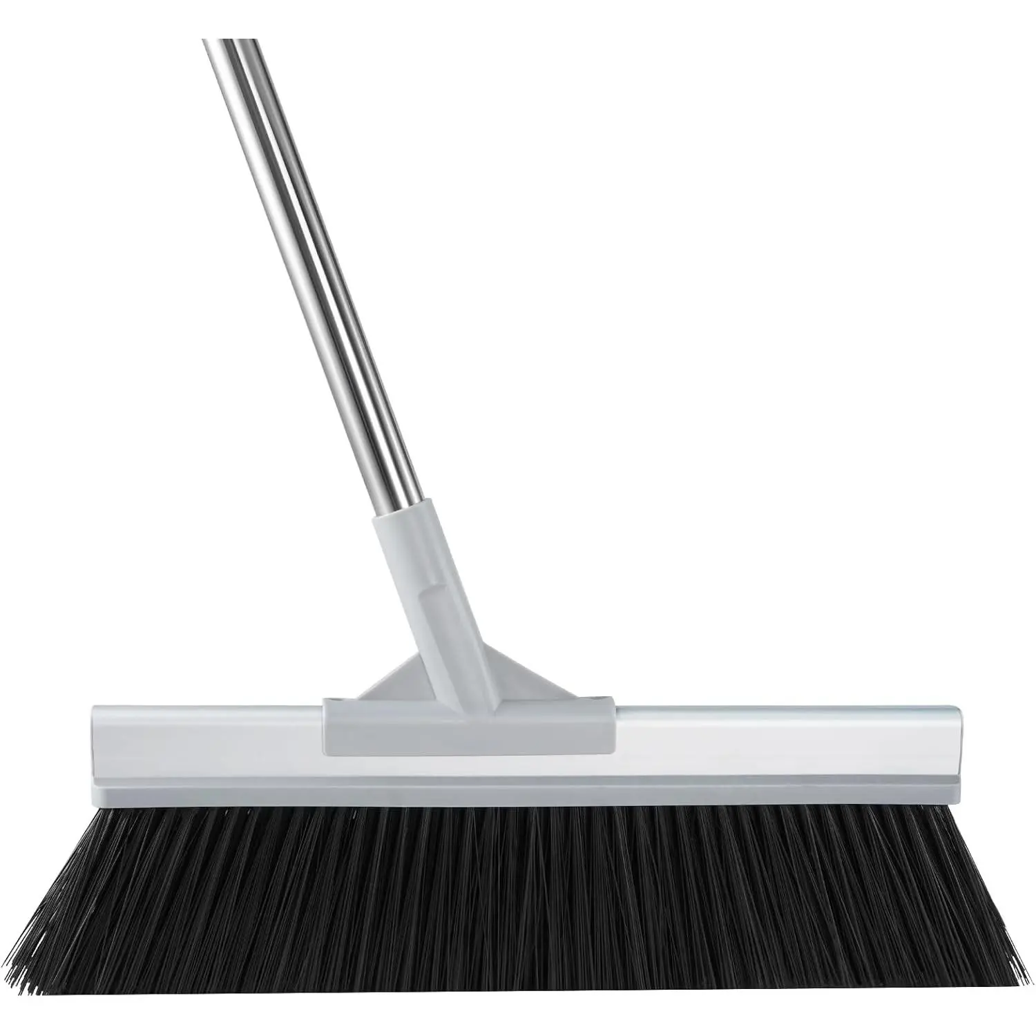 18" Extra Wide Heavy Duty Broom, Aluminum Reinforced Commercial Broom for Driveway and Garage, 60" Adjustable Handle, 29% More Sweeping Area for Concrete, Patios, Decks, Workshops