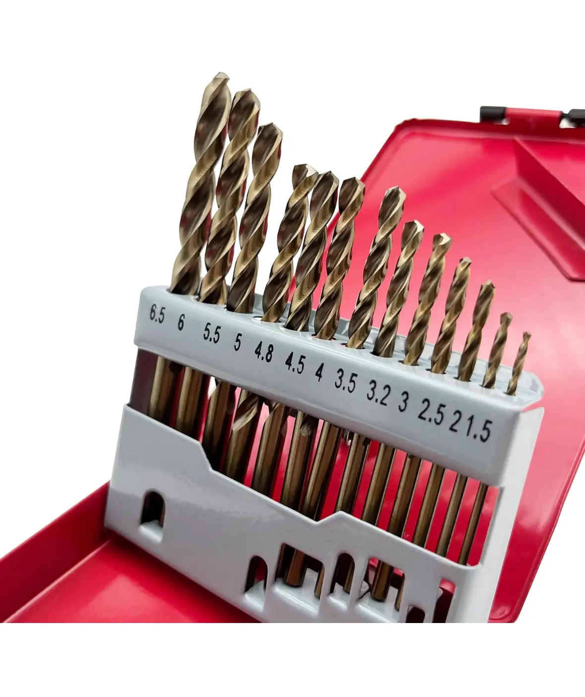 Cobalt Drill Bit Set, 13Pcs M35 High Speed Steel Jobber Length Drill Bit Kit for Hardened Metal, Stainless Steel, Cast Iron, Wood and Plastic, with Index Storage Case, 1/16"-1/4"