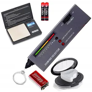 Professional Jewelry Identification Tool Set, Diamond Tester Pen Thermal Conductivity Meter, 200g/0.01g Mini Jewelry Scale, 30X 60X Illuminated Foldable Magnifier for Diamond Gemstone Testing