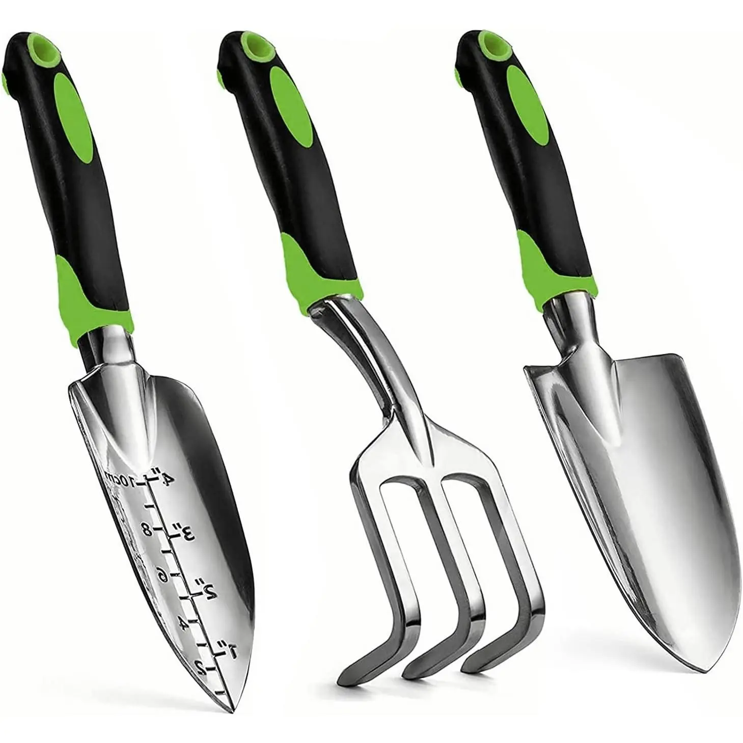 3-Pack Heavy-Duty Gardening Hand Tool Set - Stainless Steel, Non-Slip Soft Ergonomic Handle, Cast Aluminum & ABS Material, Ideal for Beginners & Gardening Lovers for Plant Care, Great Garden Gift, Plants