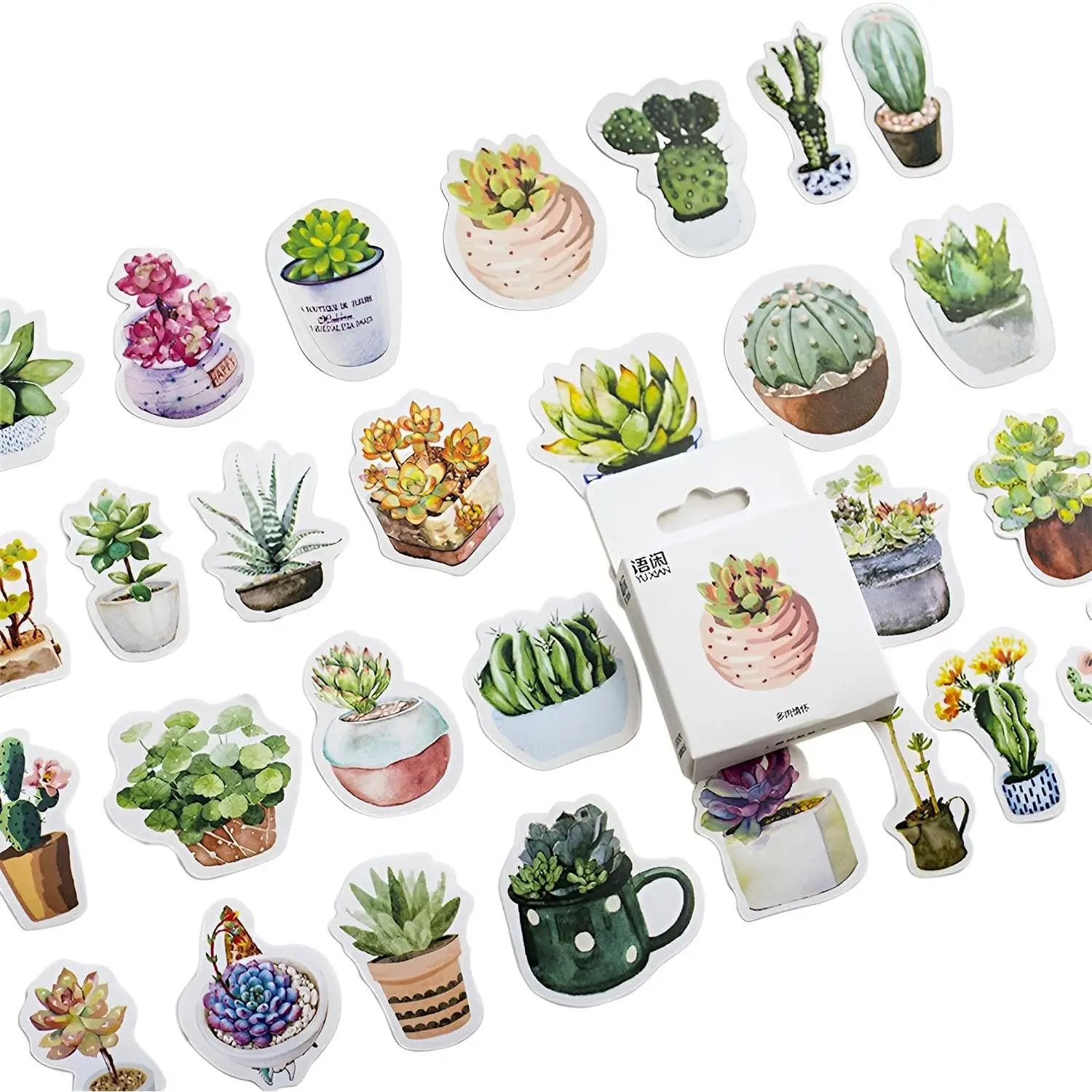 Small Succulent Sticker, 50 count, Green  Mini Size Laptop Stickers, Small  Scrapbooking , Package  1.7 x 1.7 x 0.4inch, 4.5 x 4.5 x 1.2 cm (Green)
