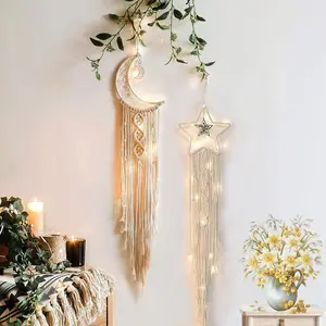 Boho Home Dreamcatcher, Macrame Wall Hanging Boho Home Decor for Kids Baby Bedroom Birthday Gift for Mother Women Girls Friends Craft