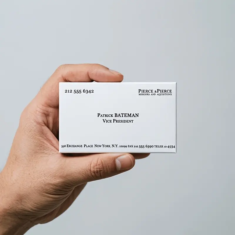10 Pack Patrick Bateman Business Card Replicas, Minimalist Business Style Collectible Cards, American Psycho Theme Postcards