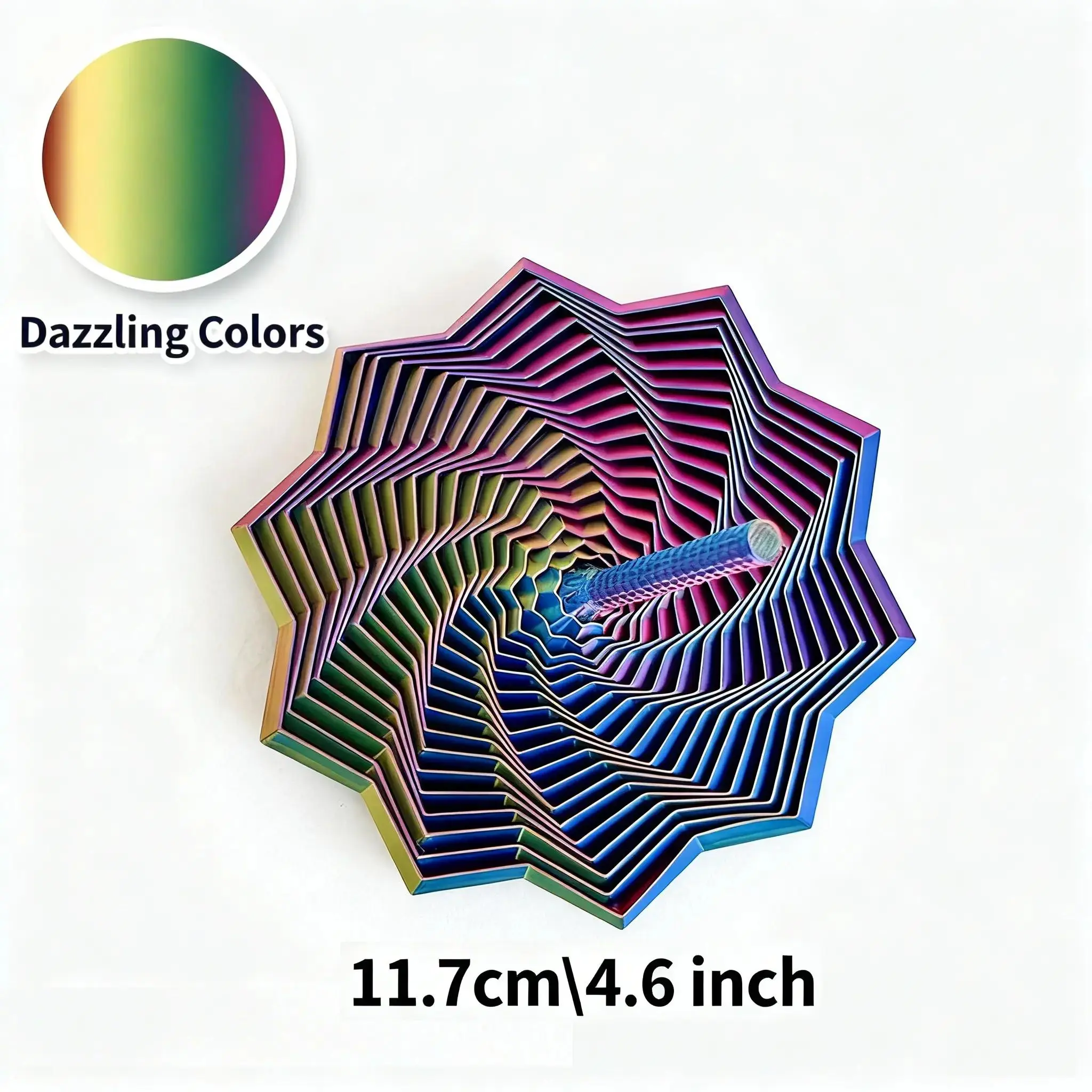 3D Printed Expanded Sensory Fidget Star, New Stress Relief Sensory Whirling Spiral with Handle, Very Satisfying Sight and Sound with Hypnotizing Visual Fidget Toy
