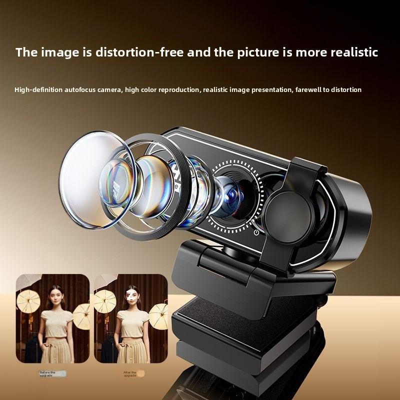 Computer camera for online classes, live streaming, USB external desktop microphone, laptop conference, beauty enhancement
