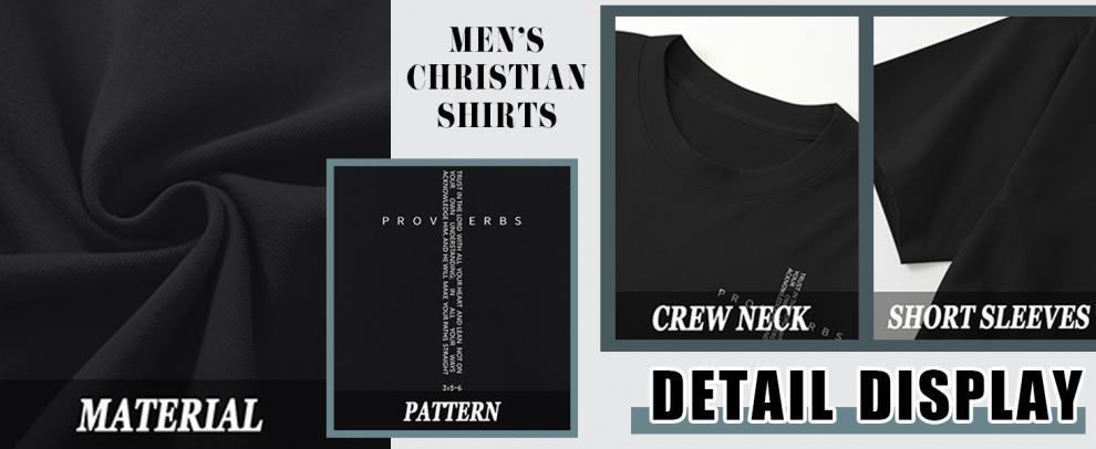 Vintage Inspired Christian T Shirts for Men Religious Graphic Cotton Tee with Cross Print Comfort Fit Short Sleeve Casual Top Biblical Apparel
