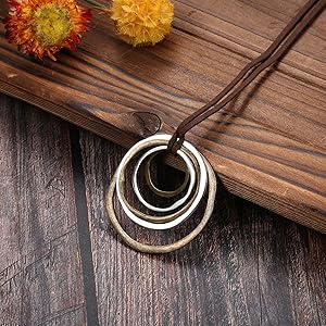 Adjustable 6Pcs Long Pendant Necklaces for Women Boho Vintage Wood Fall Sweater Necklaces Set Statement Feather Dragonfly Peace Sign Y Necklace Hippie Handmade Fashion Jewelry Accessories