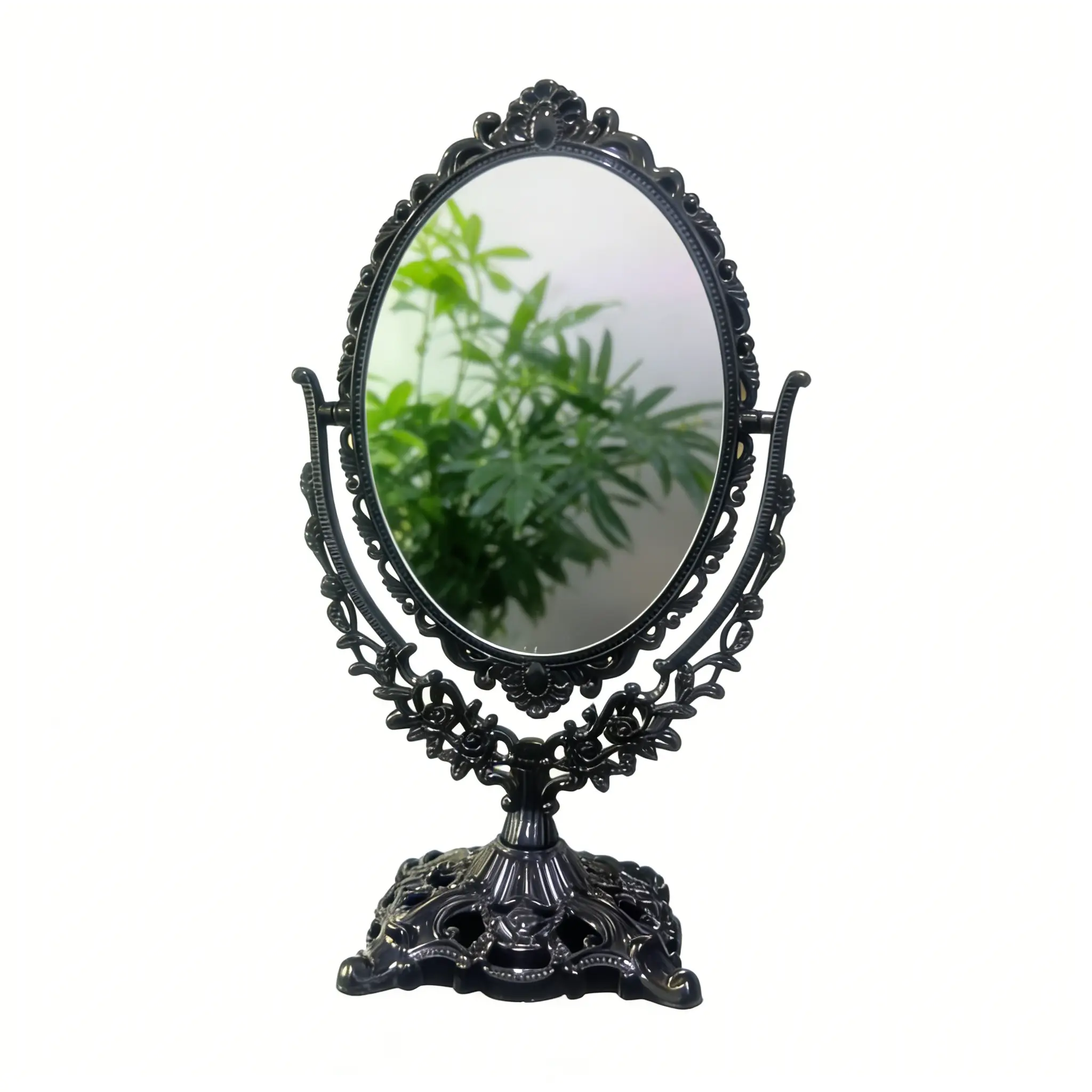 Dual Sided Makeup Mirror, 360° Rotatable Tabletop Vanity Mirror, Portable Desktop Cosmetic Mirror for Bedroom Travel Makeup
