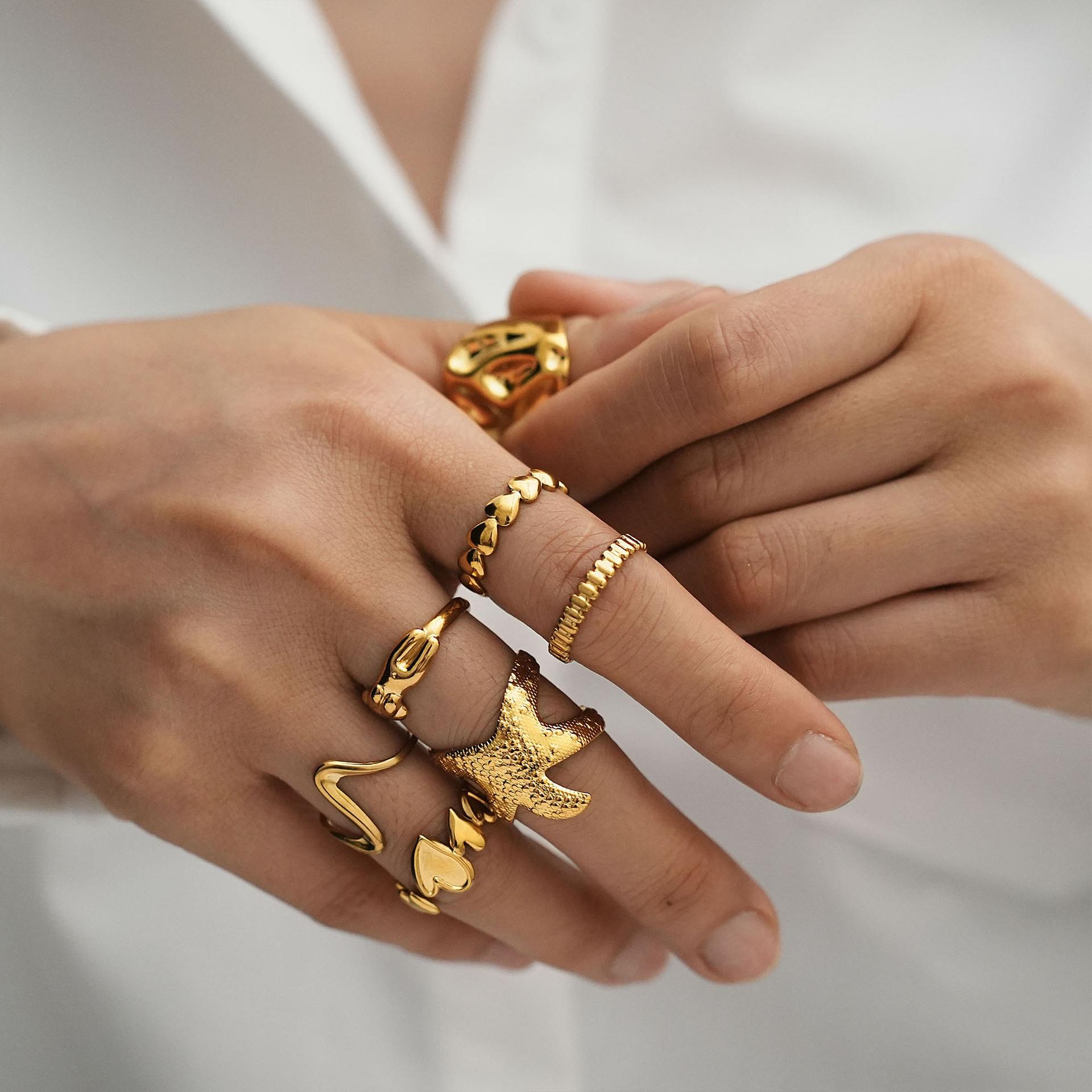 22 Pcs Vintage Gold Adjustable Open Ring Set, Boho Gold Stackable Rings, Hypoallergenic Summer Jewelry for Women