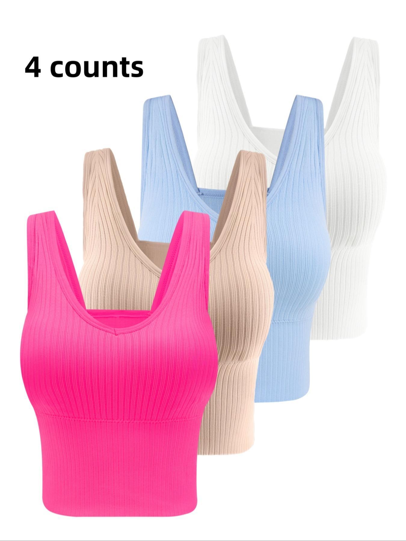 Women's Solid Backless Wireless Longline Bra, Casual Comfortable Breathable Lingerie Top for Fall, Soft Comfy Bra for Women