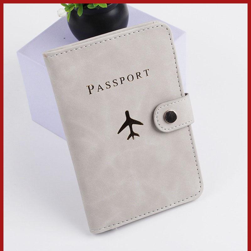 Leather Passport Holder Covers Case Waterproof Travel Credit Card Wallet Cute Passport Book for Women/Men Buckle Passport Cover