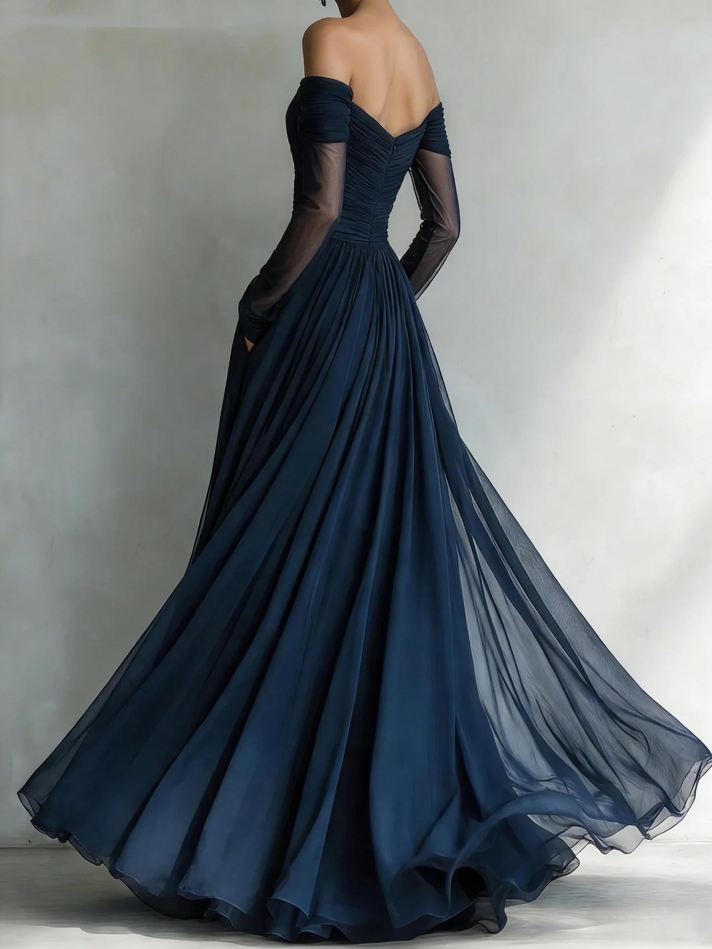 SYHAN 2026 Latest Women's Mesh Patchwork Strapless Maxi Dress Party Evening Gown Elegant Prom Outfit Formal Womenswear