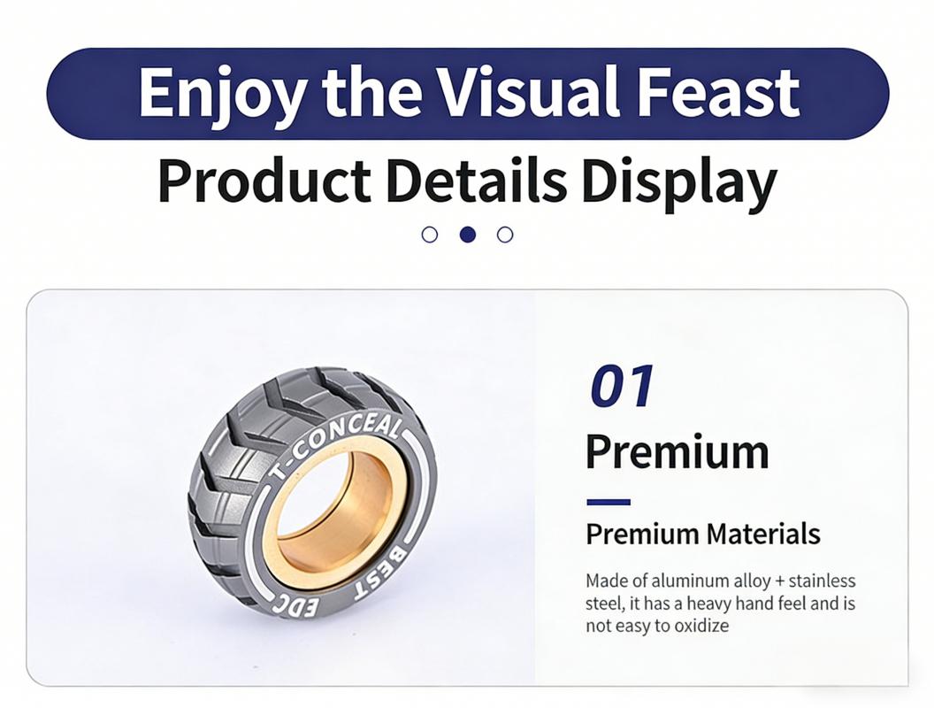 Star Wheel Rotating Ring Adult Stress Relief Toy Metal Ring Rotating Stress Relief Fingertip| Fingertip Rotating Ring Artifact