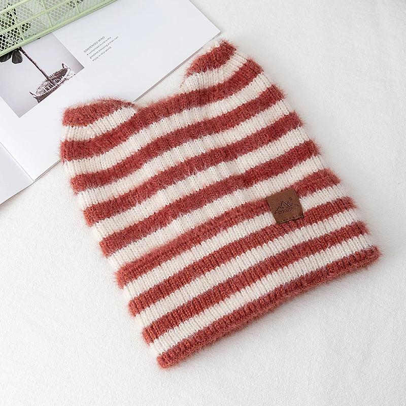 Women's Plush Winter Hat With Fluffy Ears,Cozy Cat Ear Design,Fashion Y2K Beanie For Women