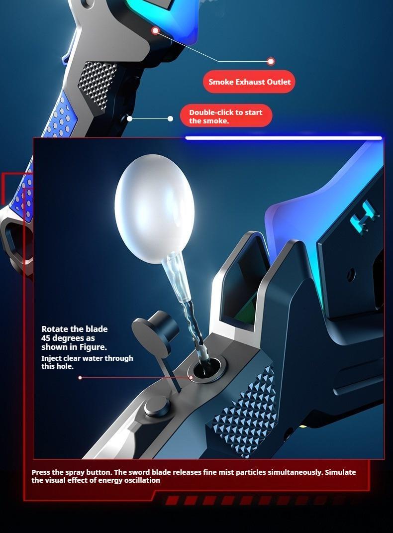 2-in-1 Sword & Axe Prop for Boys, 7-Color Luminous Spray Transformable Light Saber, Glowing Cosplay Weapon Prop, Interactive Deformable Axe-Sword Gift with Lights, Fun Role-Play Prop for Kids lead street