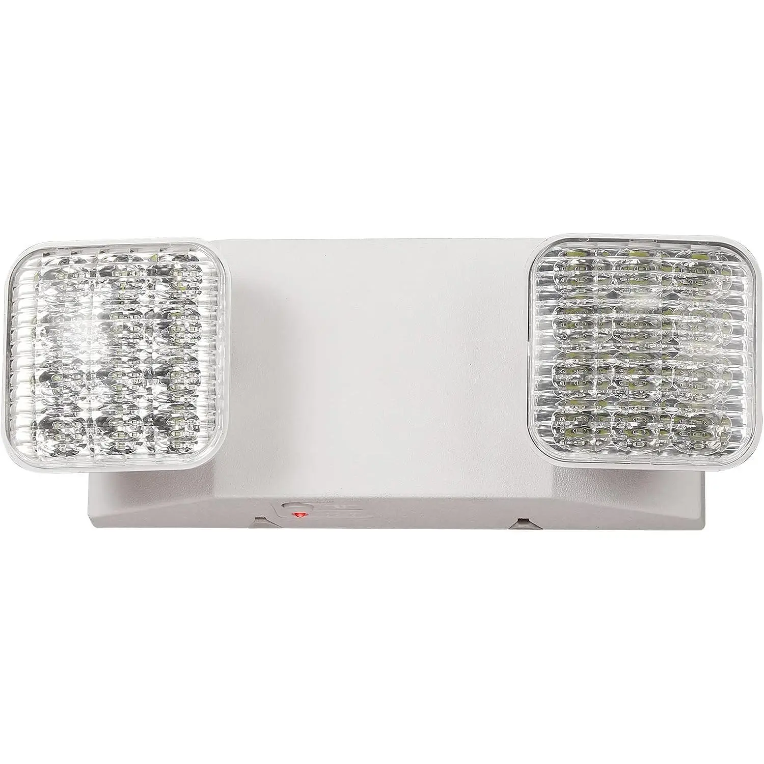 LED Emergency Lights with Battery Backup, Two Head Adjustable Commercial Emergency Lights, UL Listed, AC 120/277V, Hardwired Emergency Exit Light Fixtures for Business - 1 Pack(White)