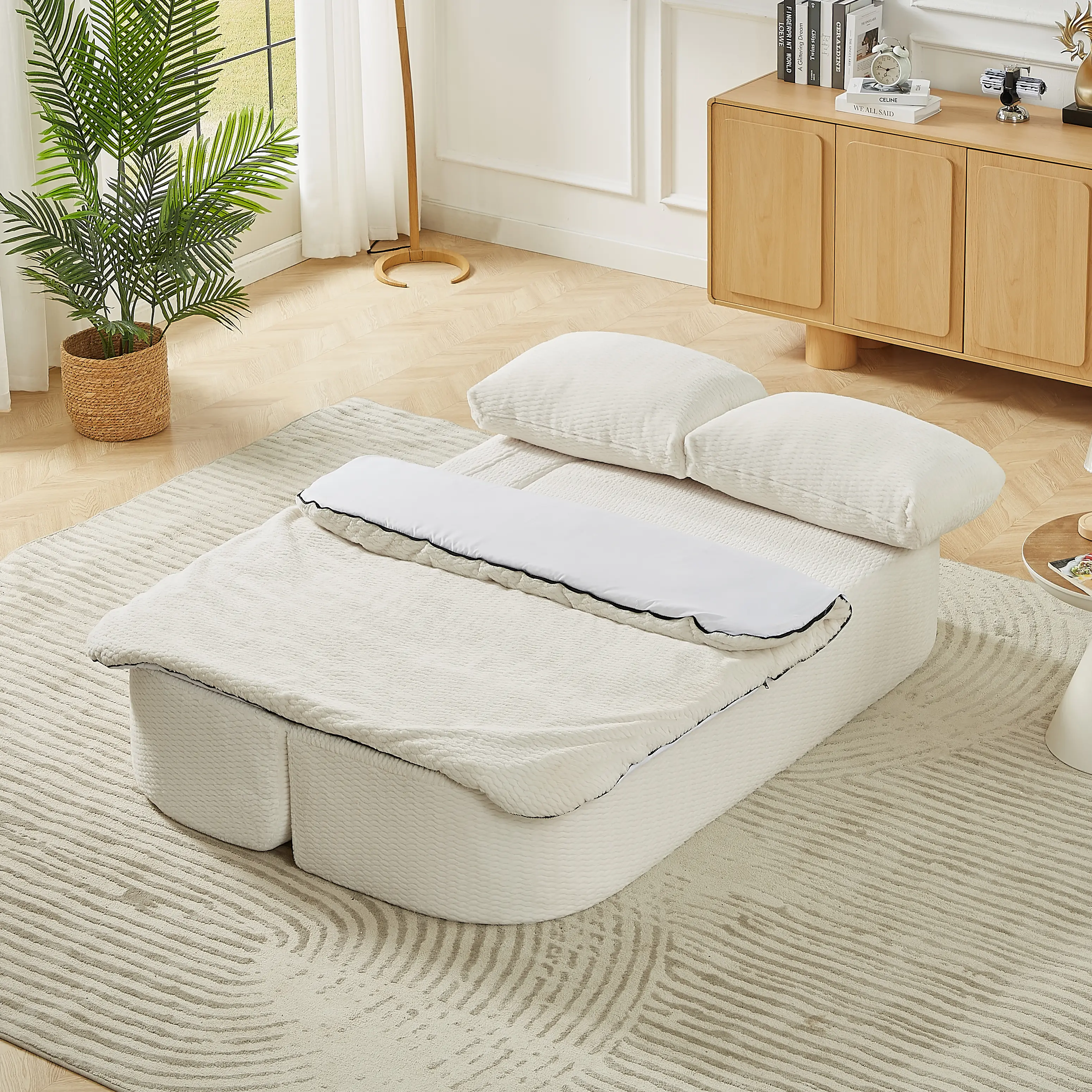 ARCH Convertible Sleeper Sofa Modern Folding Futon Floor Foam Compression Sofa Bed Couch for Living Room Bedroom Apartment Small Space Guest Room Multi-Functional Furniture, Living Room Furniture for Apartment, Lounge, Family Room